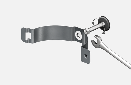 Kiinnikkeen vaakasuora säätö