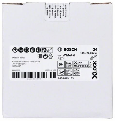 BOSCH X-LOCK Kuituhiomalaikat BfM Ø 115 mm, G 24, R574 2608619153