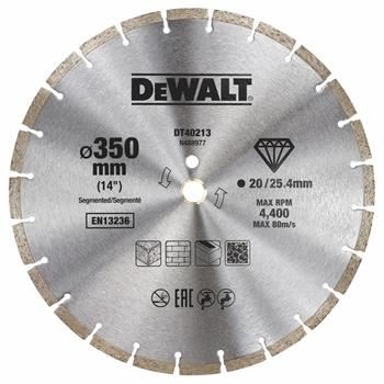 DeWALT Timanttisegmenttilaikka, kuivaleikkaus, 350 x 25,4 mm DT40213