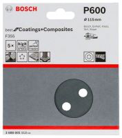 BOSCH Hiomapaperi F355, pakkaus 5 kpl 115 mm, 600 2608605113 (1)