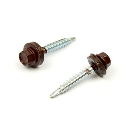Kattoruuvi + EPDM 4,8 x 35 RAL 8017 - ruskea - Pakkaus 250 kpl