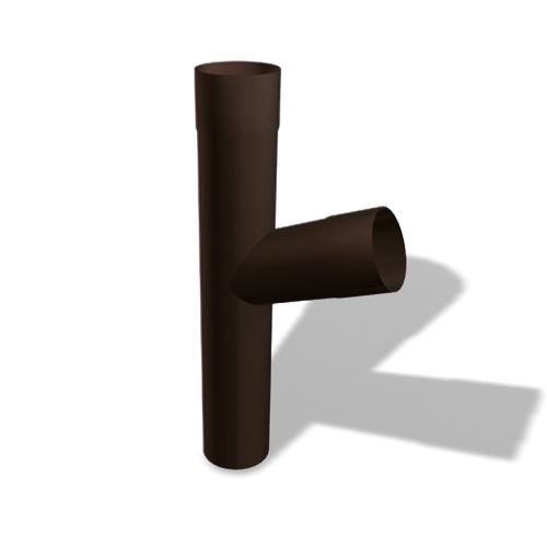 PREFA alumiininen syöksytorven haara Ø 100/100 mm, Pähkinänruskea P10 RAL 8019