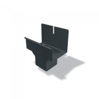 PREFA neliömuotoinen alumiininen suppilo, leveys 120/100x100 mm neliösyöksylle, Antrasiitti P10 RAL 7016