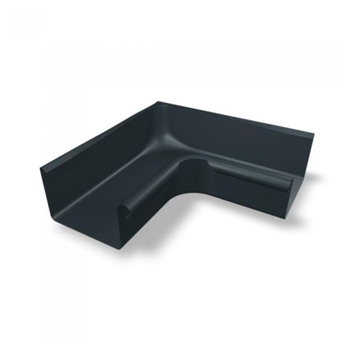 PREFA kourun sisäkulma 90° suorakaide alumiini, leveys 86 mm, Antrasiitti P10 RAL 7016